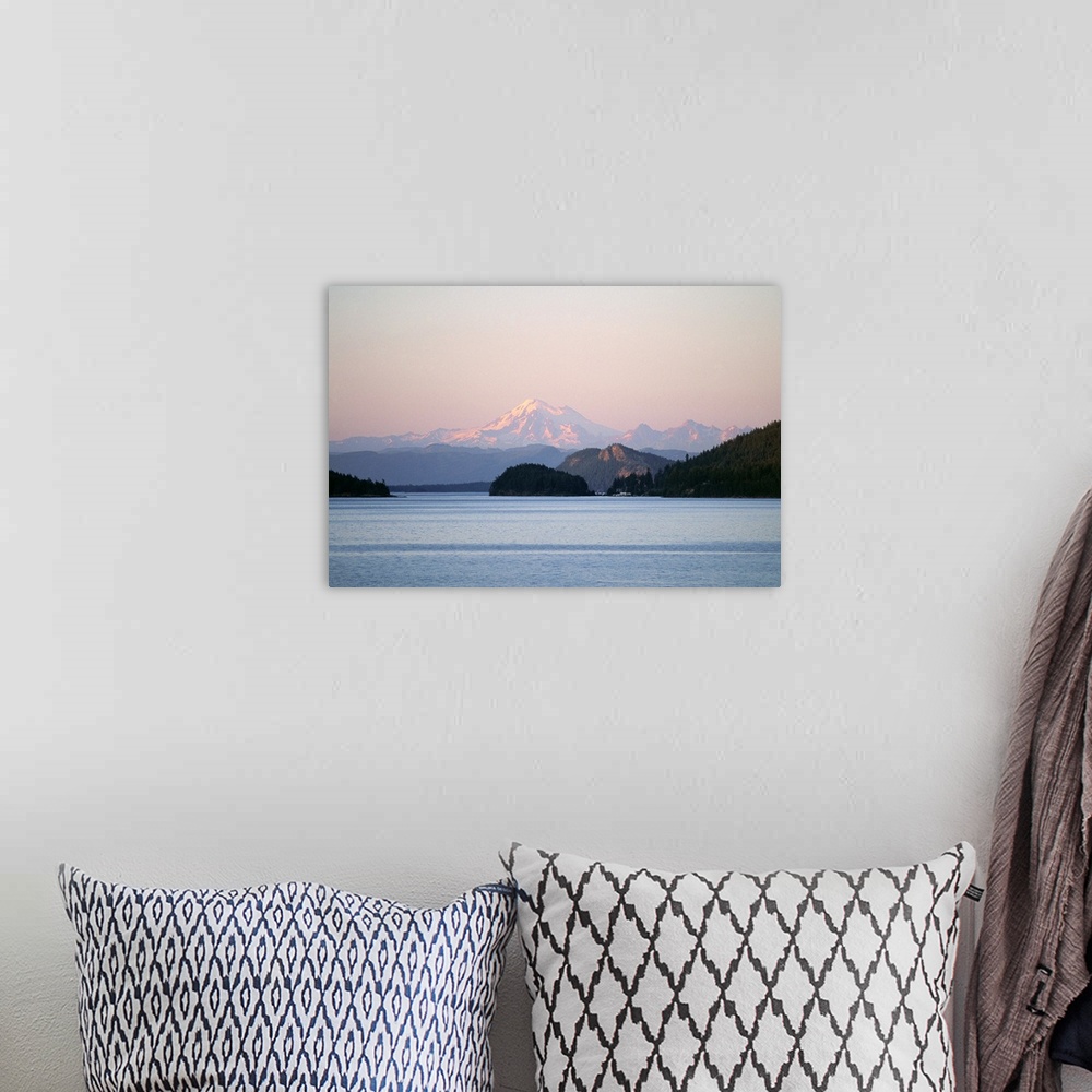 A bohemian room featuring Mount Baker from San Juan Islands, Washington State, USA