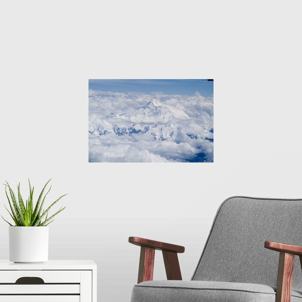 A modern room featuring Mount Everest, Himalayas, border Nepal and Tibet, China, Asia