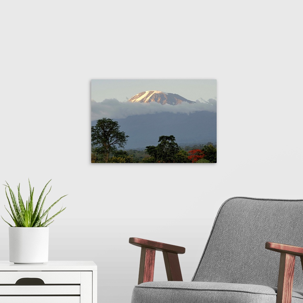 A modern room featuring Mount Kilimanjaro, Tanzania, East Africa, Africa