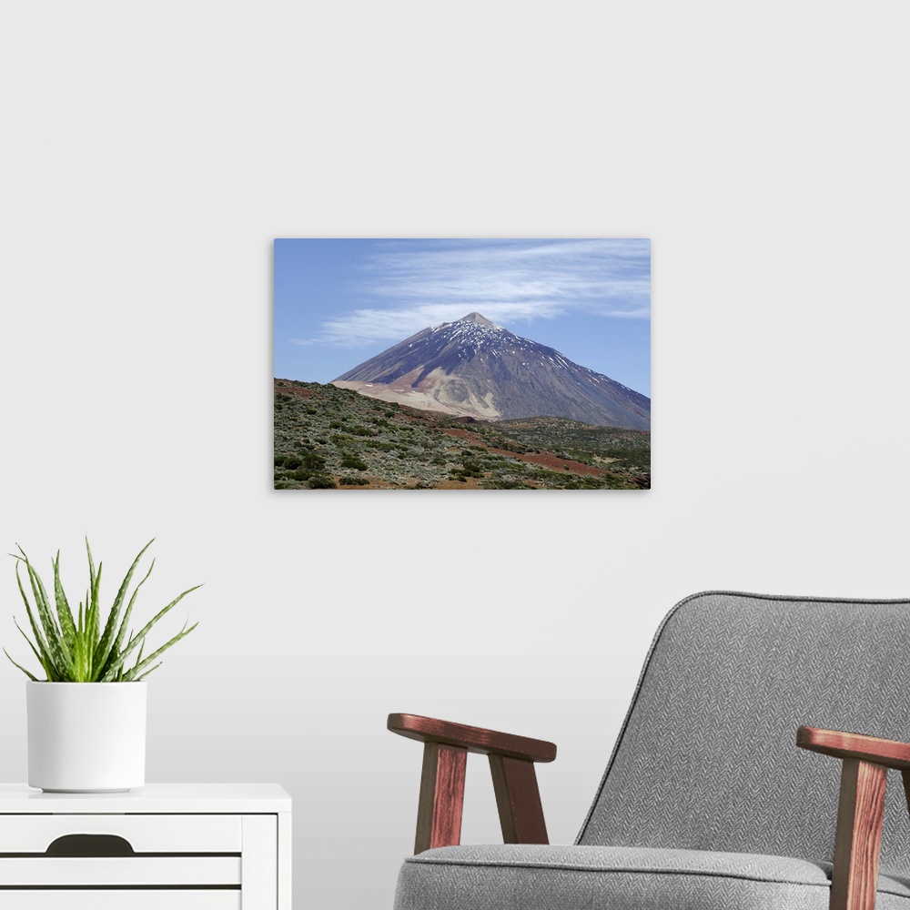 A modern room featuring Mount Teide (Pico de Teide), Teide National Park, Tenerife, Canary Islands, Spain