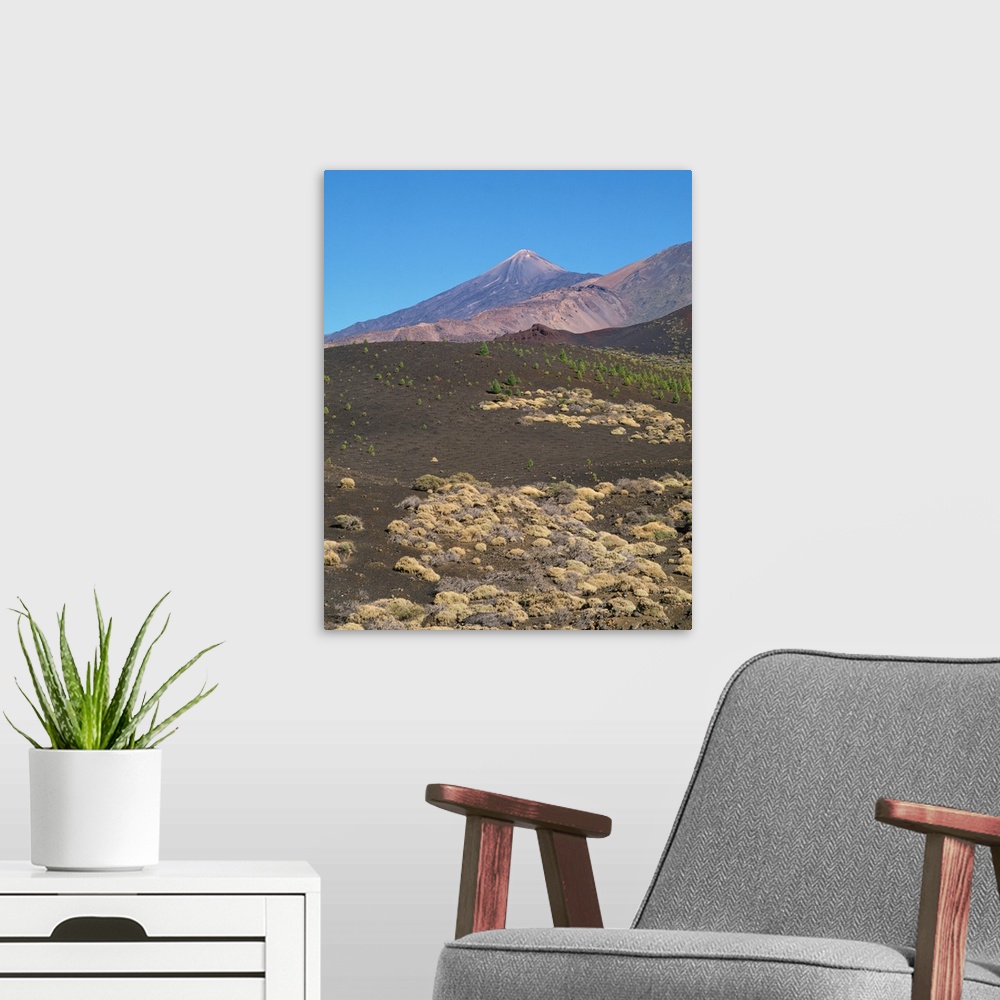 A modern room featuring Mount Teide, Tenerife, Canary Islands, Spain, Atlantic, Europe