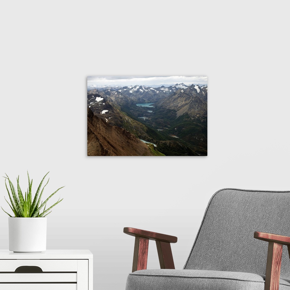 A modern room featuring Mountain landscape, Martial Alps, Tierra del Fuego, Argentina