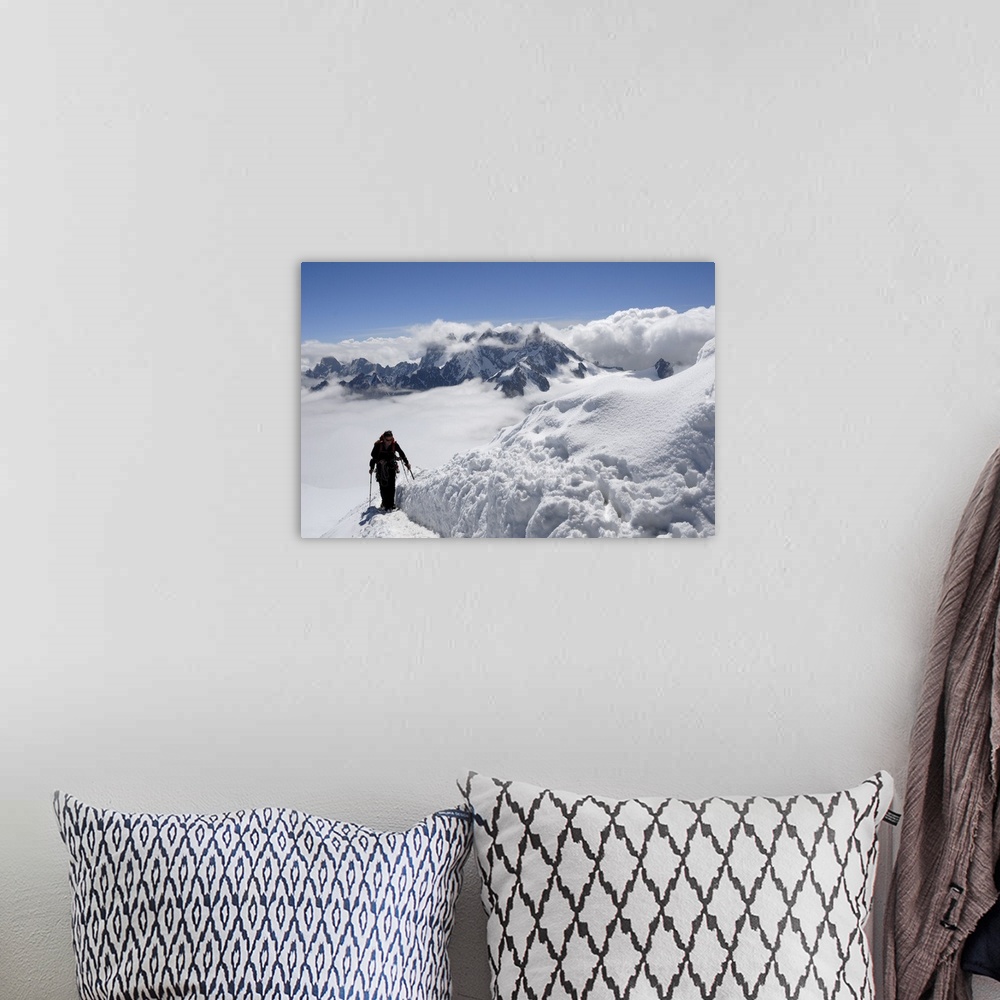A bohemian room featuring Mountaineer and climber, Mont Blanc range, French Alps, France, Europe