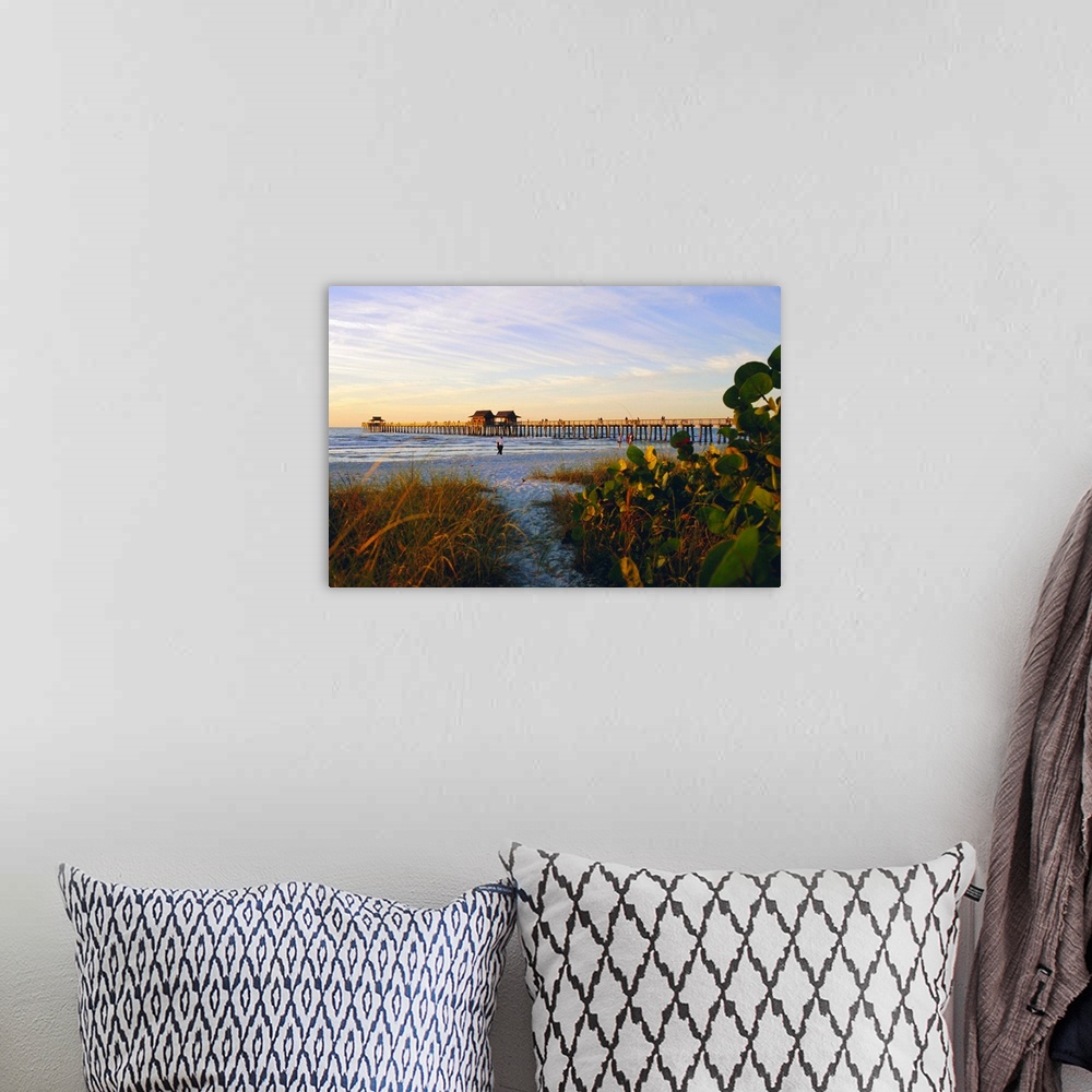 A bohemian room featuring Naples, Florida, Sunset at the beach and pier