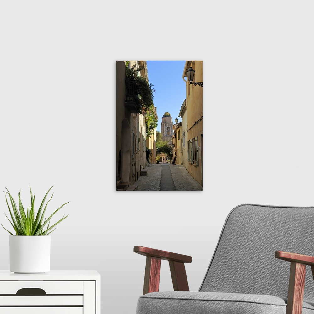 A modern room featuring Narrow back street, St. Tropez, Var, Provence, Cote d'Azur, France, Europe