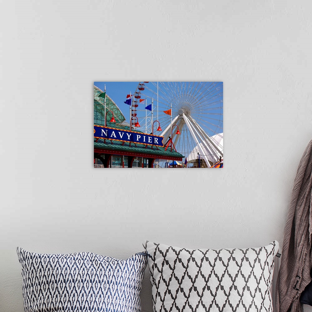 A bohemian room featuring Navy Pier Ferris Wheel, Chicago Illinois