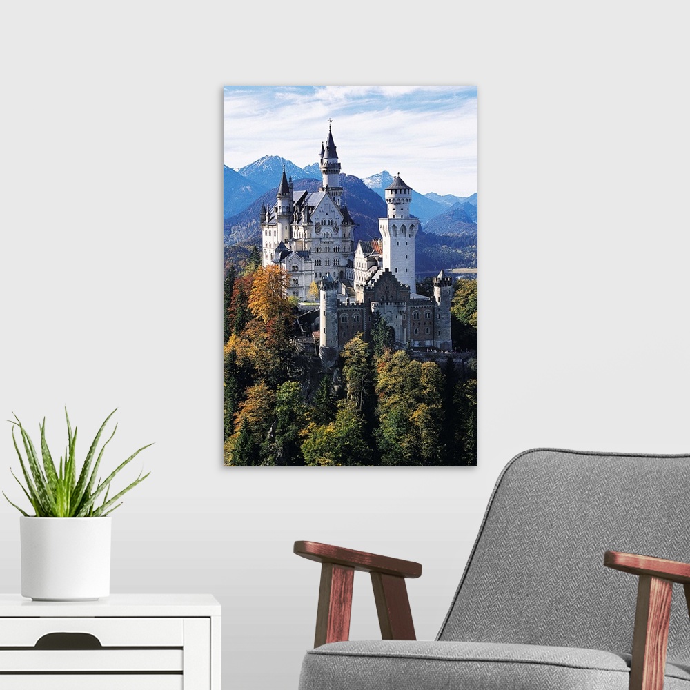 A modern room featuring Neuschwanstein Castle, Allgau, Germany.