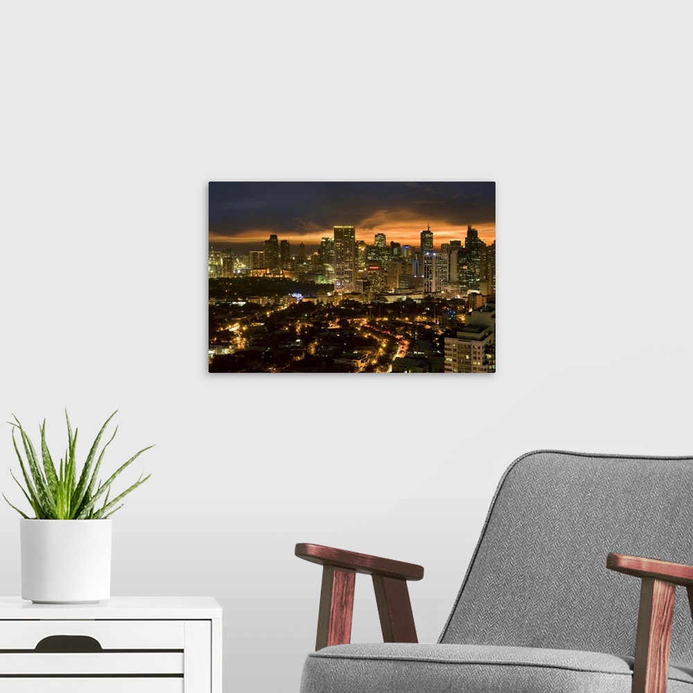 A modern room featuring Night view of Makati, Metromanila, Philippines, Southeast Asia, Asia