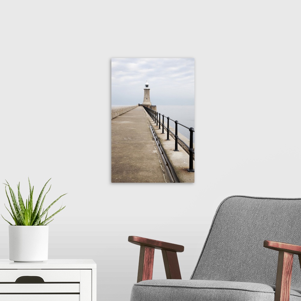 A modern room featuring North Pier and Lighthouse, Tynemouth, North Tyneside, Tyne and Wear, England