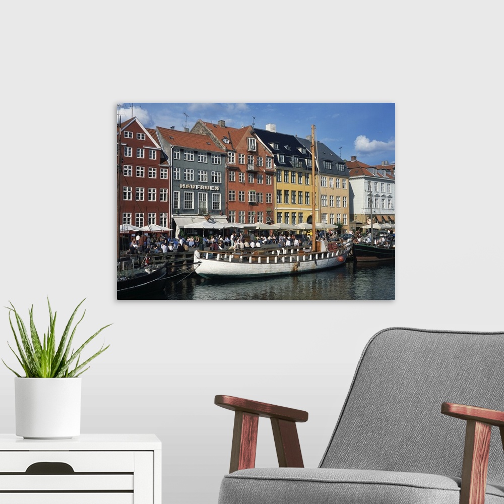 A modern room featuring Nyhavn, Copenhagen, Denmark, Scandinavia