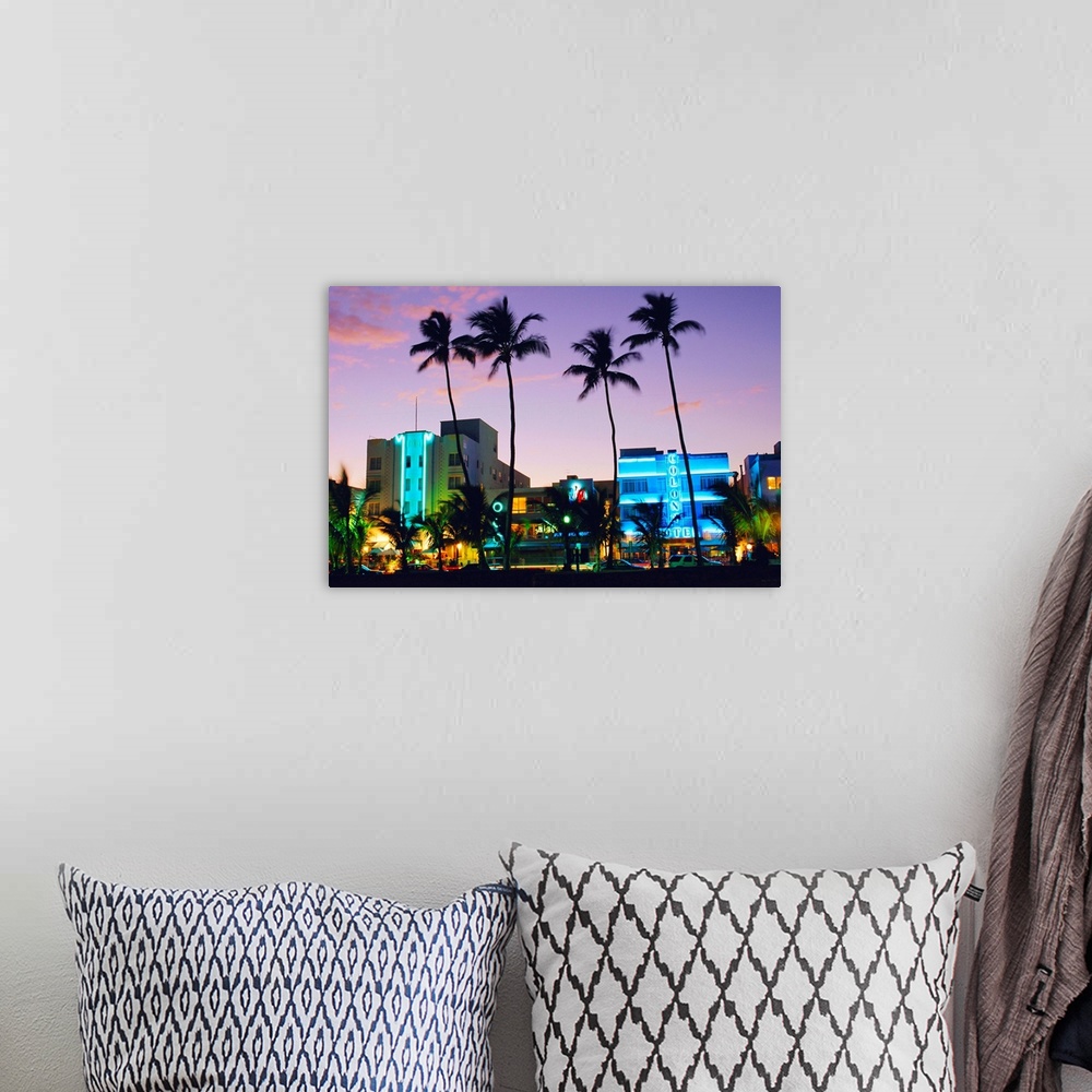 A bohemian room featuring Ocean Drive sunset, South Beach, Miami Beach, Florida