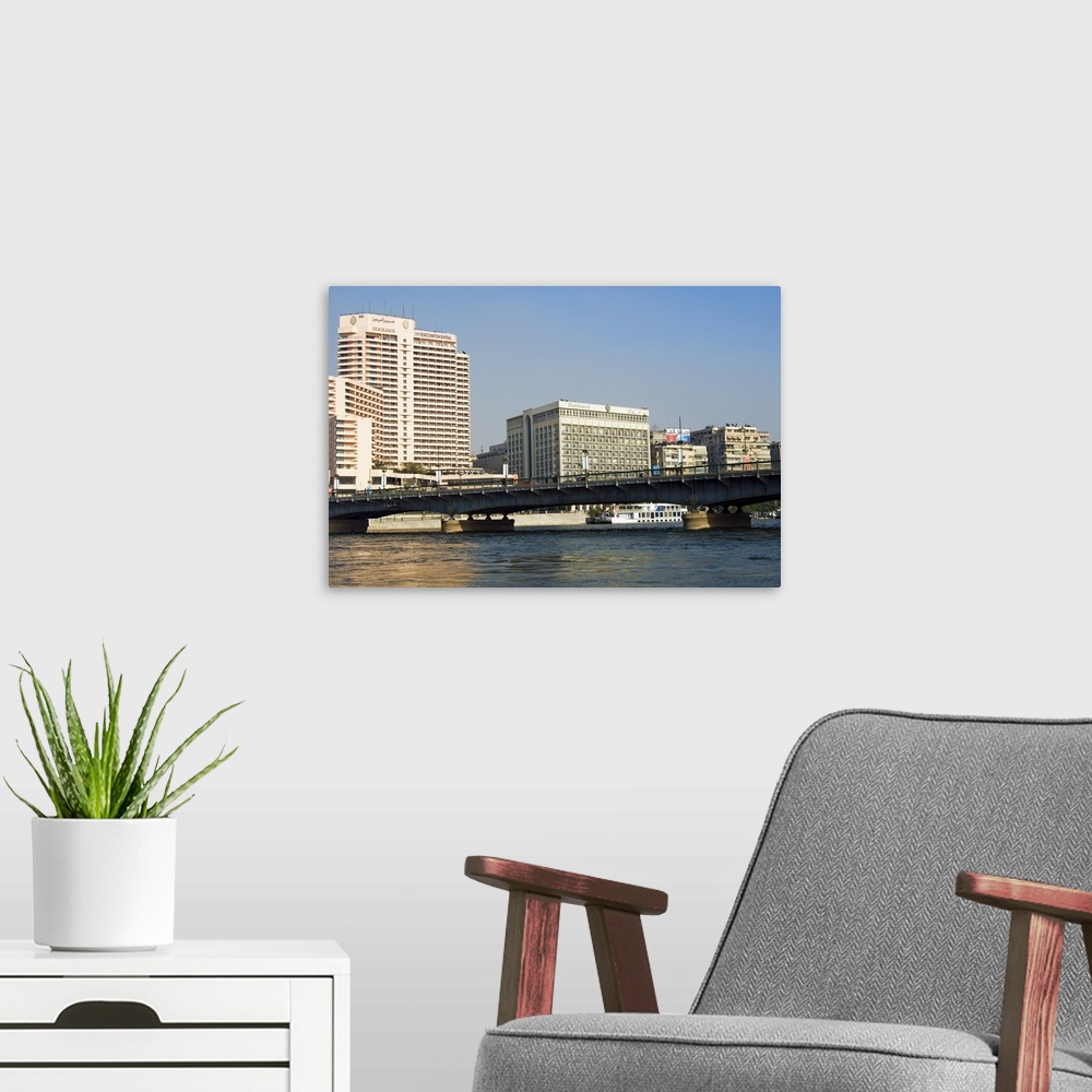 A modern room featuring October 6th Bridge, Nile River, Cairo, Egypt, Africa