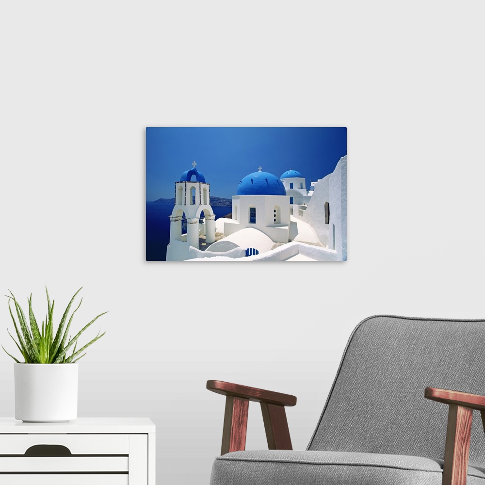 A modern room featuring Oia in spring, Santorini, Cyclades, Greek Islands, Greece, Europe