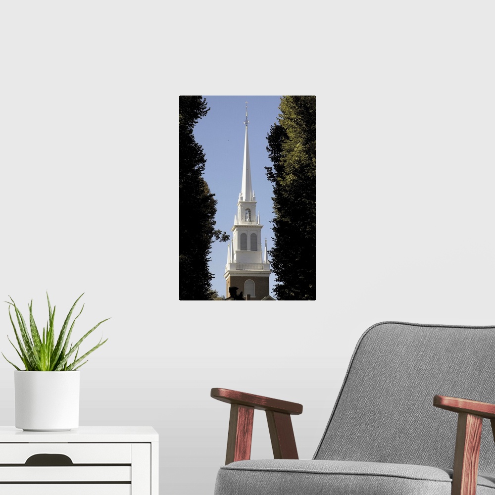 A modern room featuring Old North Church, Boston, Massachusetts, New England