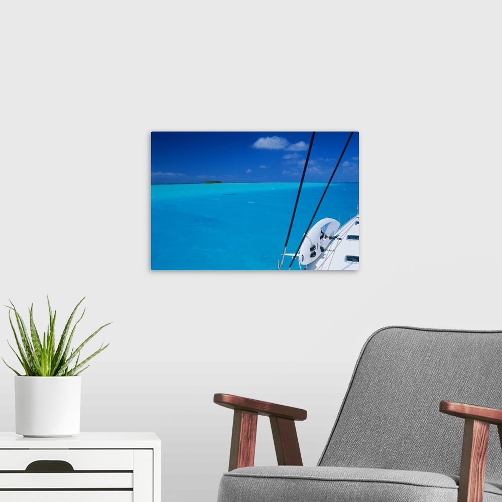 A modern room featuring On board 'Milena I', Lagoon 570, Society Islands archipelago, French Polynesia, Pacific