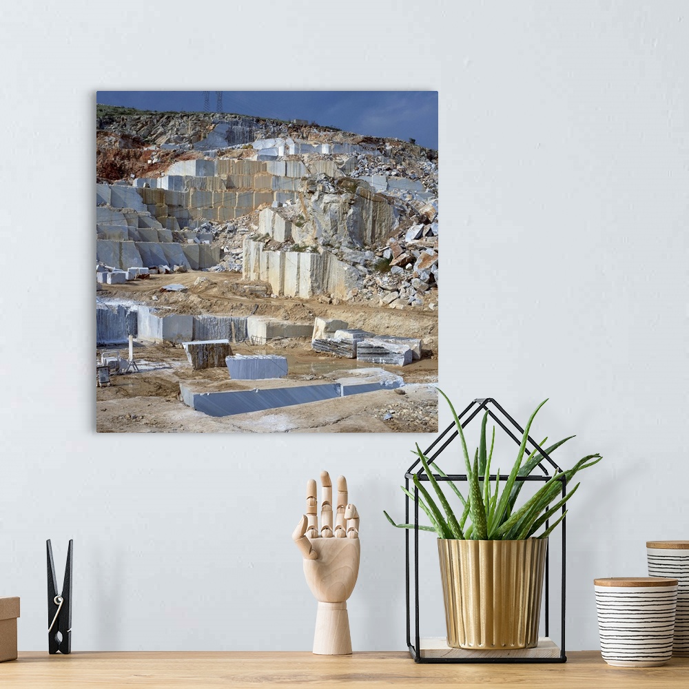 A bohemian room featuring Open cast marble mine, Greece, Europe