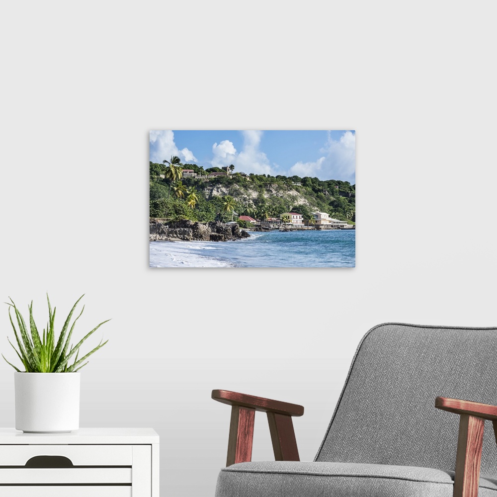 A modern room featuring Oranjestad beach, St. Eustatius, Statia, Netherland Antilles, West Indies, Caribbean