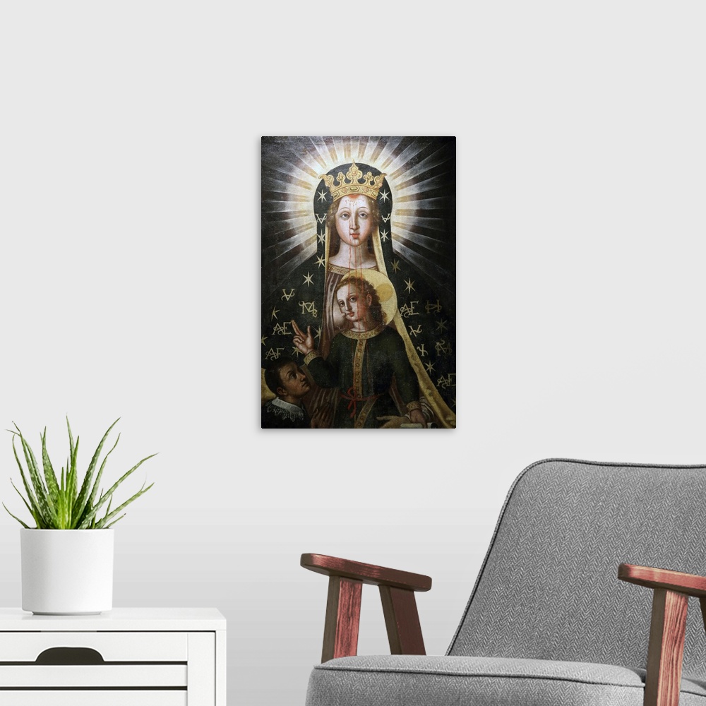 A modern room featuring Madonna del Sangue (Our Lady of the Blood), Basilica of the Madonna del Sangue, Re, Piedmont, Ita...