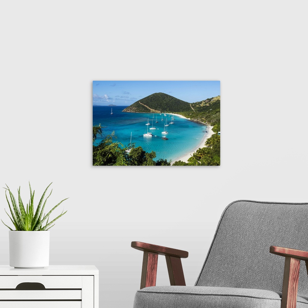 A modern room featuring Overlook over White Bay, Jost Van Dyke, British Virgin Islands, West Indies, Caribbean