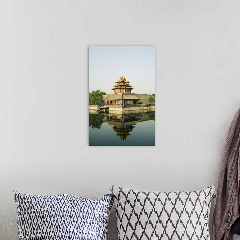 A bohemian room featuring Palace Wall Tower in the moat of The Forbidden City Palace Museum, Beijing, China