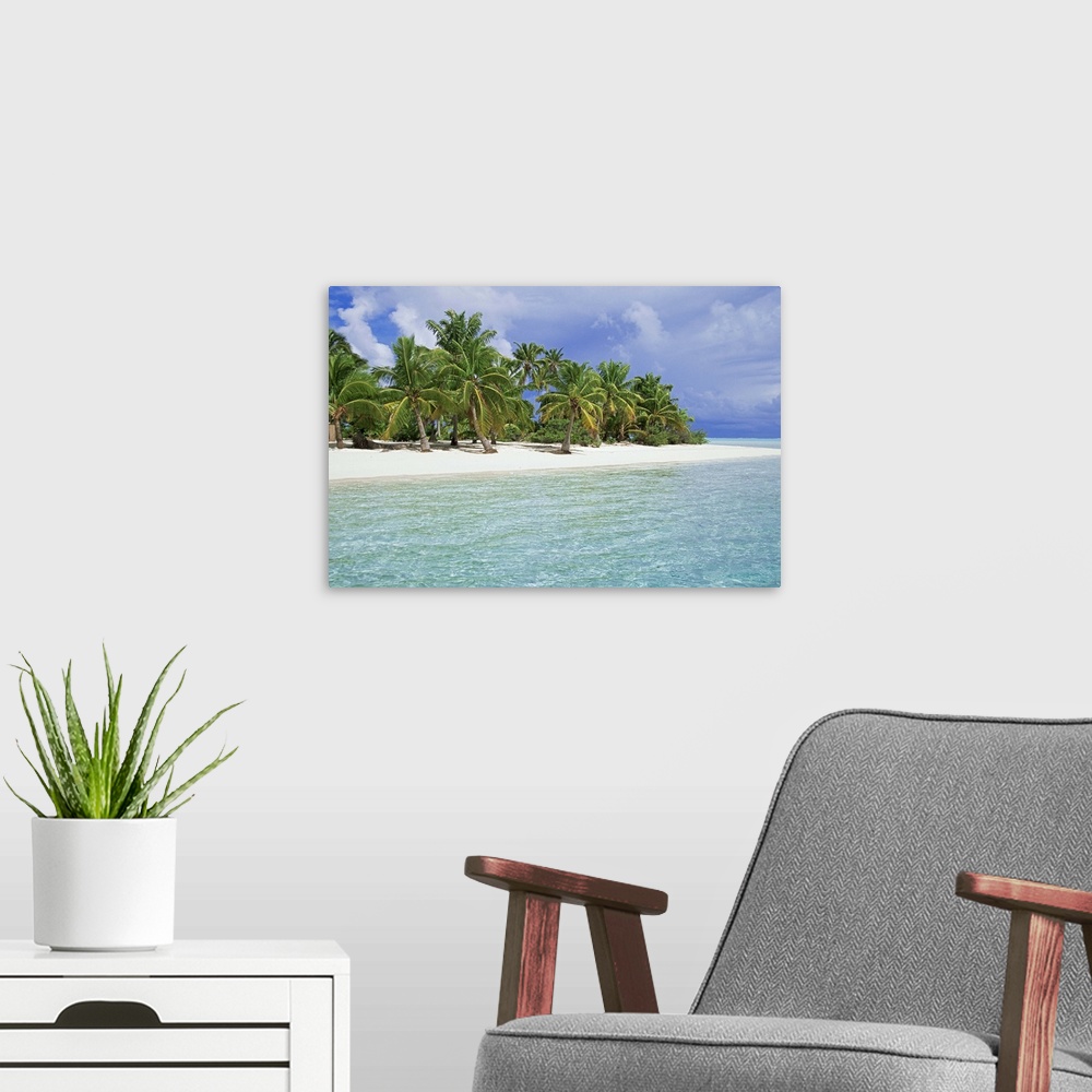 A modern room featuring Paradise beach, One Foot Island, Aitutaki, Cook Islands, South Pacific Islands