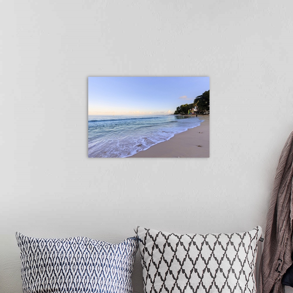 A bohemian room featuring Paynes Bay, at dawn, turquoise sea, sail boats, fine pink sand beach, beautiful West Coast, Barba...