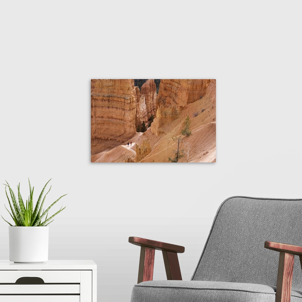 A modern room featuring People on trail, Bryce Canyon National Park, Utah
