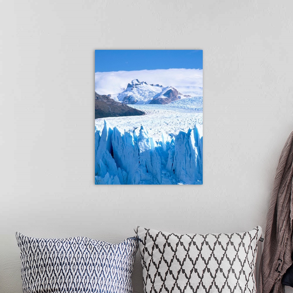 A bohemian room featuring Perito Moreno glacier and Andes mountains, El Calafate, Argentina