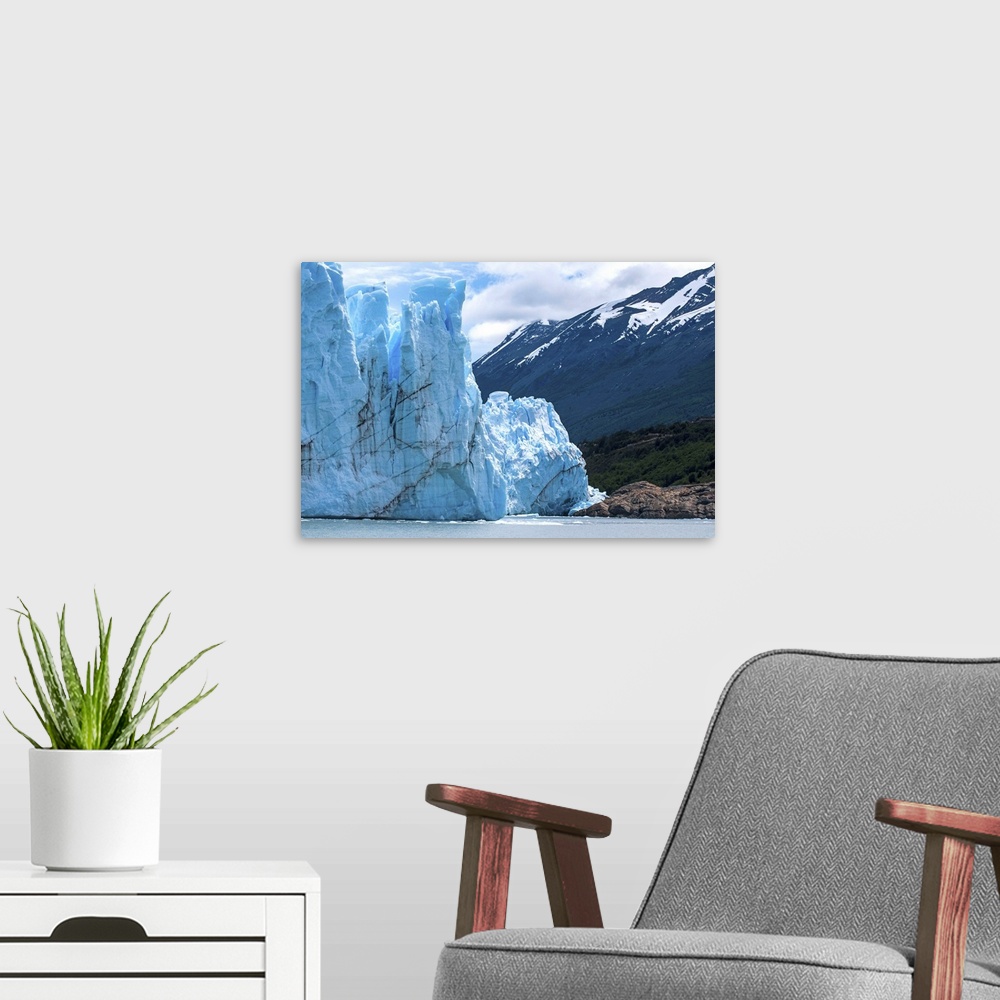 A modern room featuring Perito Moreno Glacier, Los Glaciares National Park, UNESCO World Heritage Site, Patagonia, Argent...