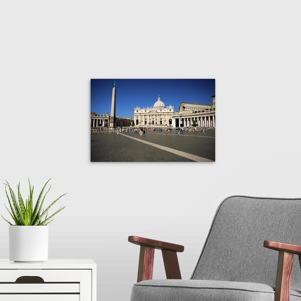 A modern room featuring Piazza San Pietro, view to St. Peter's Basilica, Vatican City, Rome, Lazio, Italy
