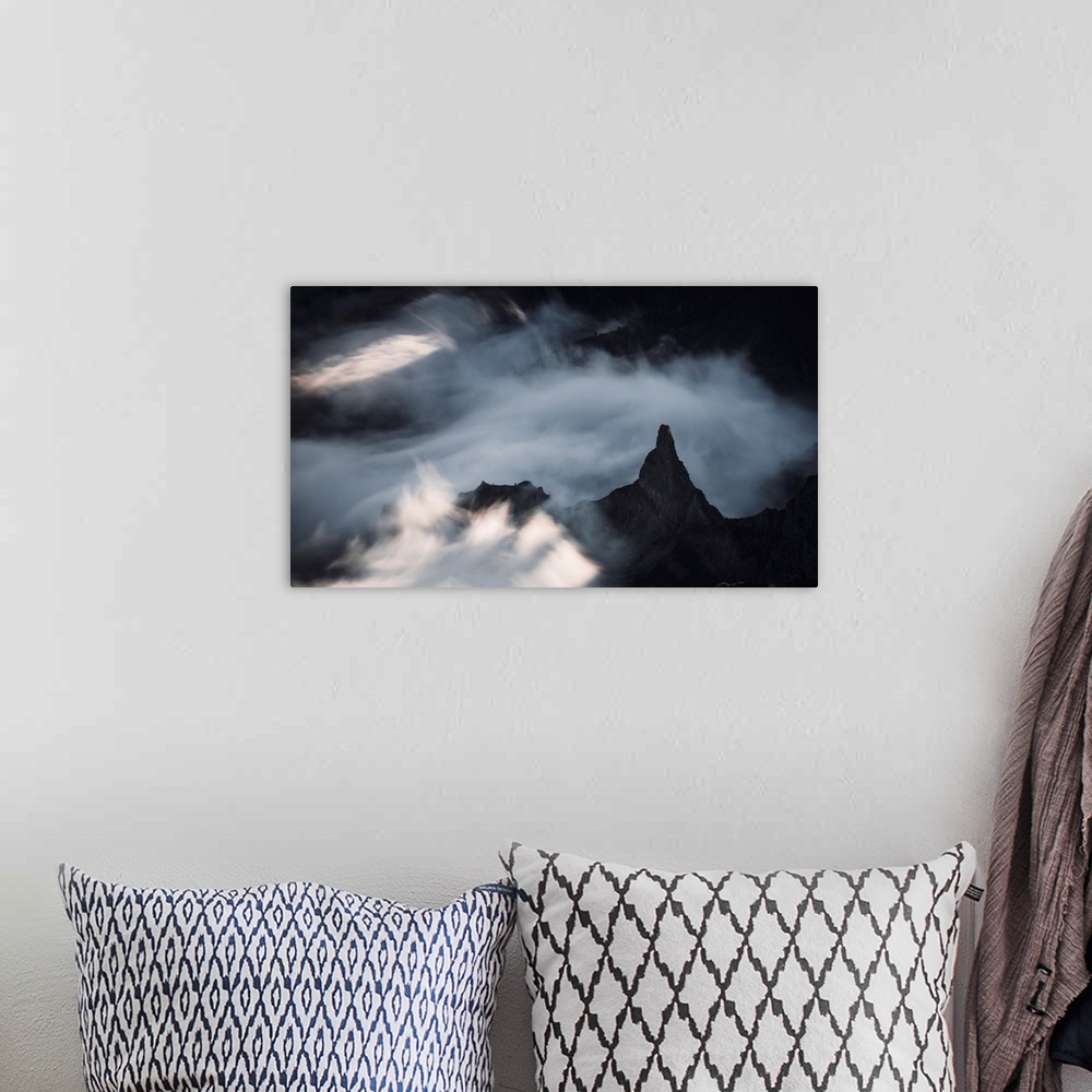 A bohemian room featuring Pico Ruivo mountain peak in a sea of clouds, Madeira island, Portugal, Atlantic, Europe