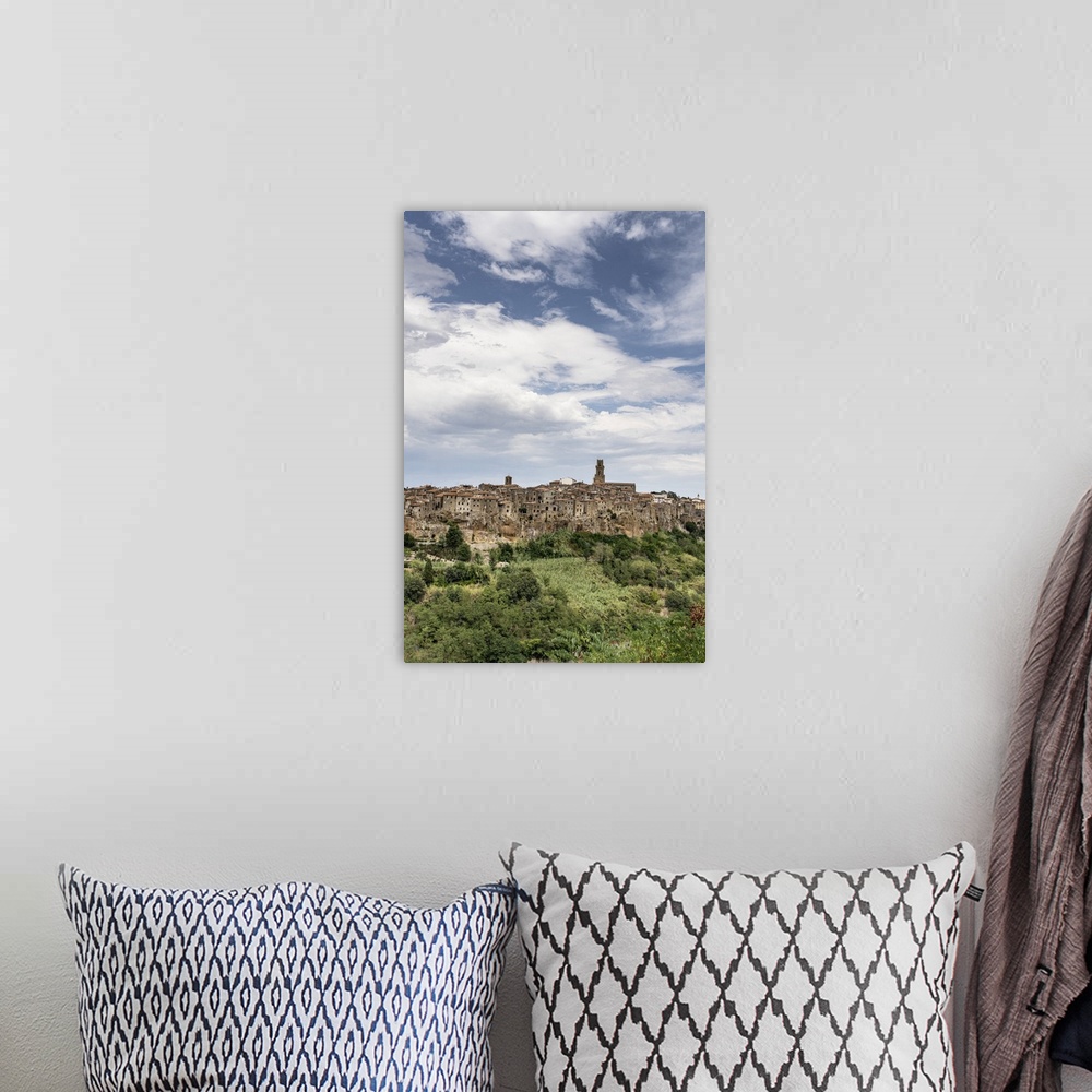 A bohemian room featuring Pitigliano, Etruscan hilltop town perched on tufa rocks, province of Grosseto, Tuscany, Italy, Eu...