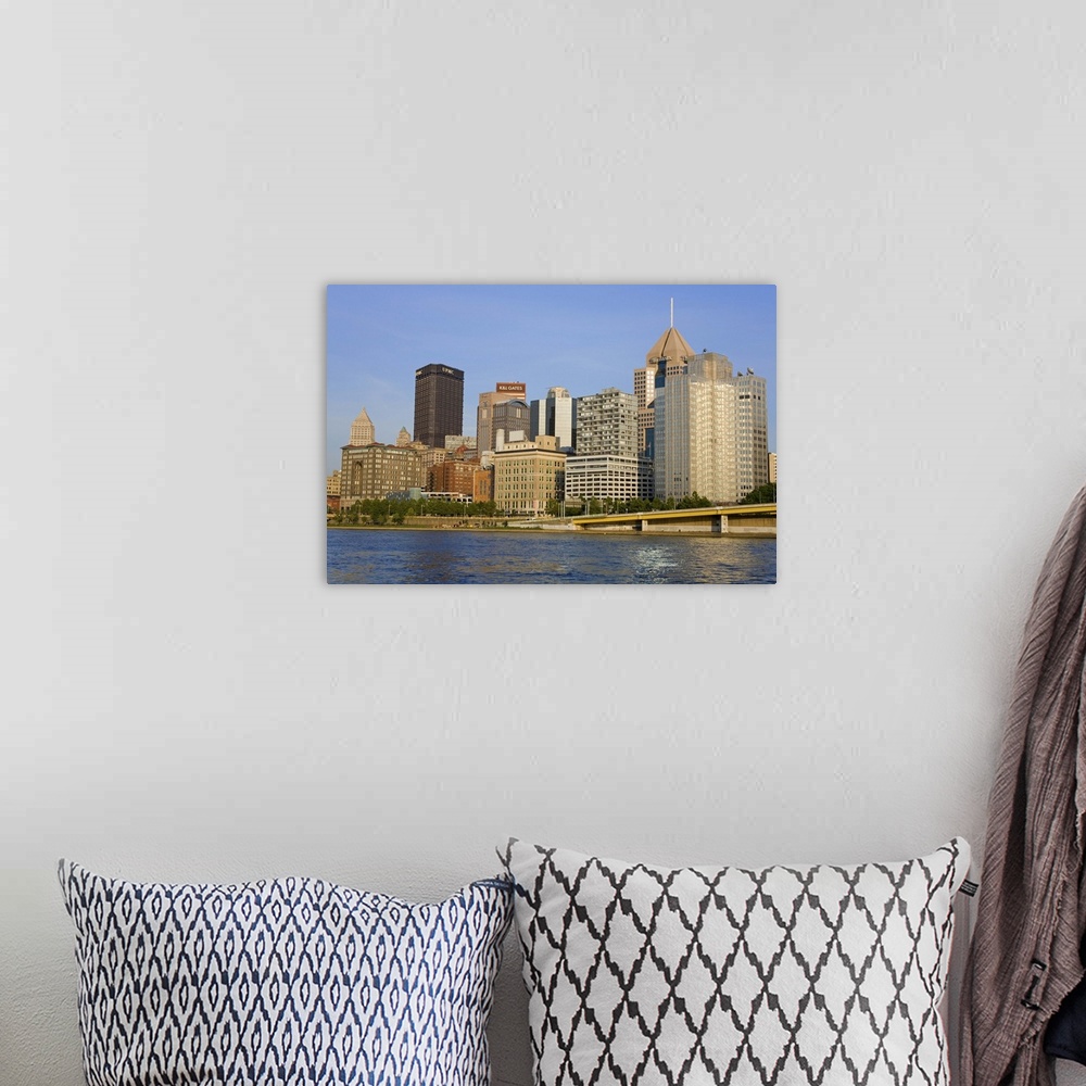 A bohemian room featuring Pittsburgh skyline and the Allegheny River, Pittsburgh, Pennsylvania