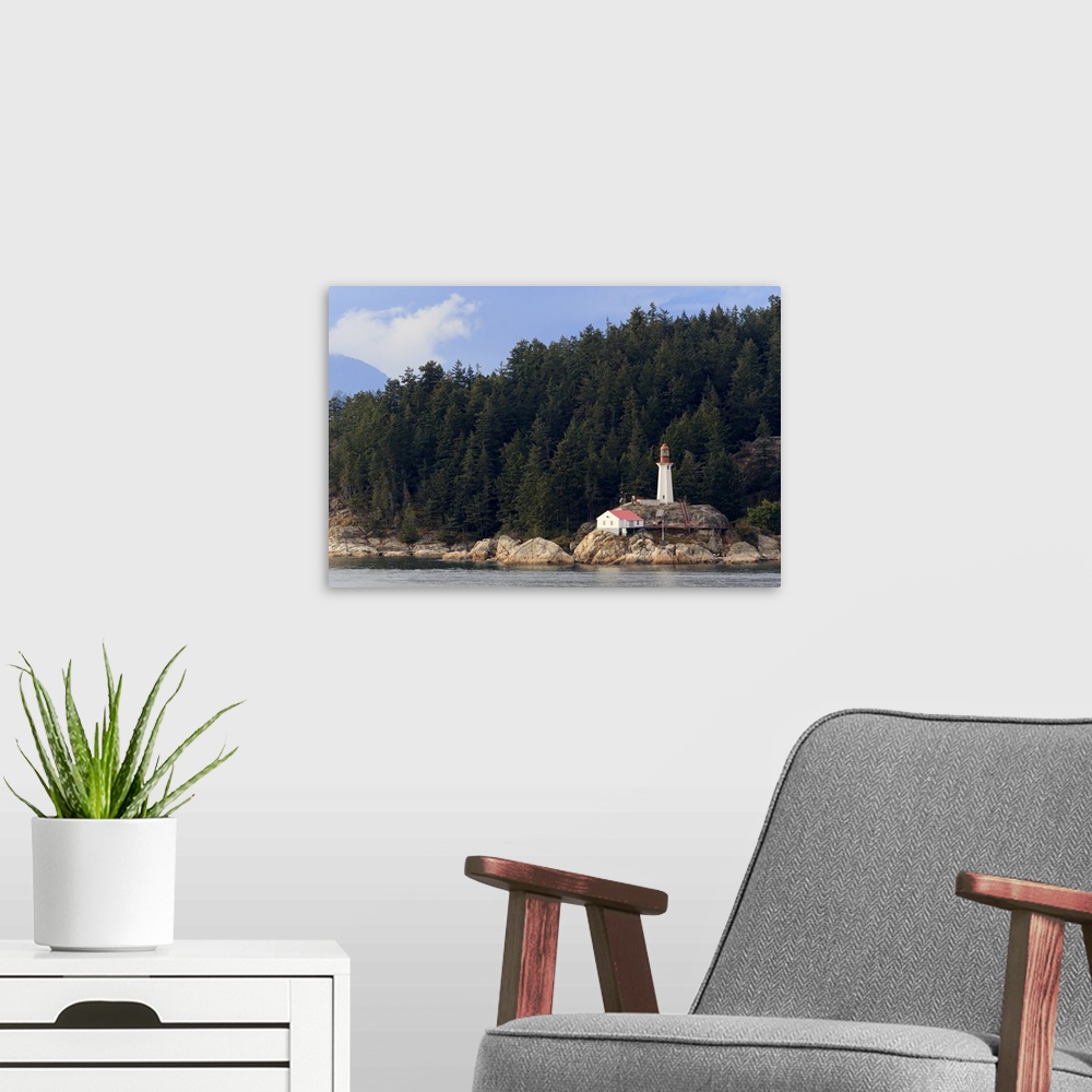 A modern room featuring Point Atkinson Lighthouse, Vancouver, British Columbia, Canada, North America