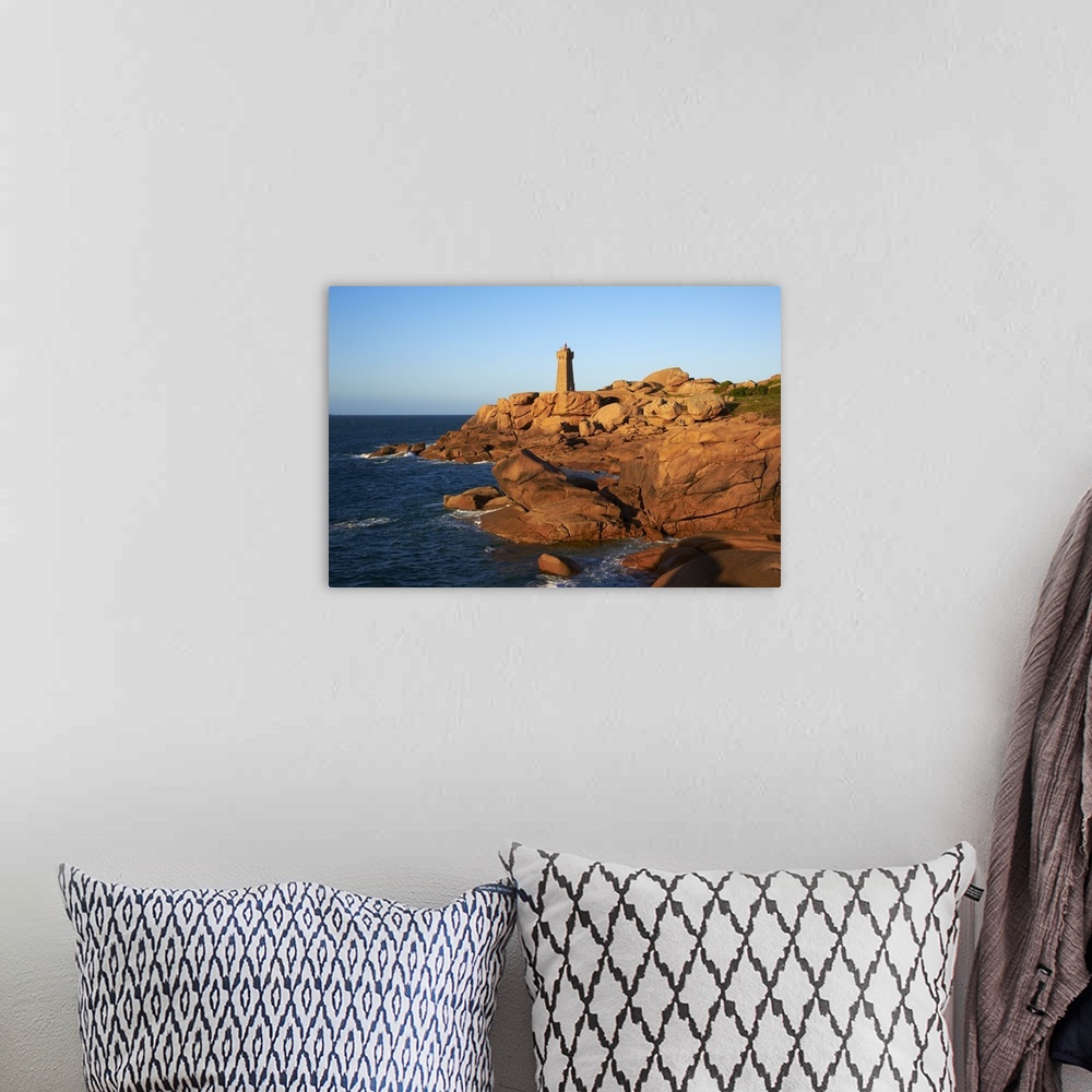 A bohemian room featuring Pointe de Squewel and Mean Ruz Lighthouse, Cotes d'Armor, Brittany, France
