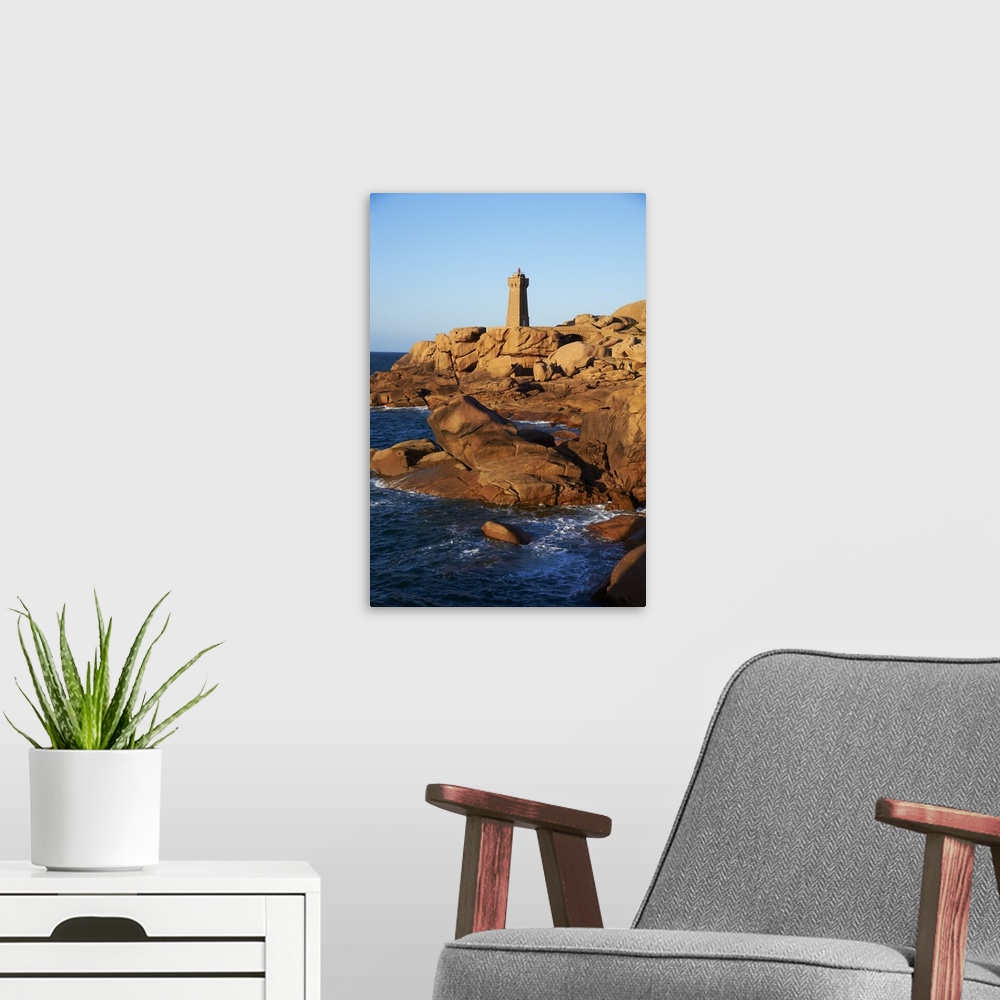 A modern room featuring Pointe de Squewel and Mean Ruz Lighthouse, Men Ruz, Brittany, France