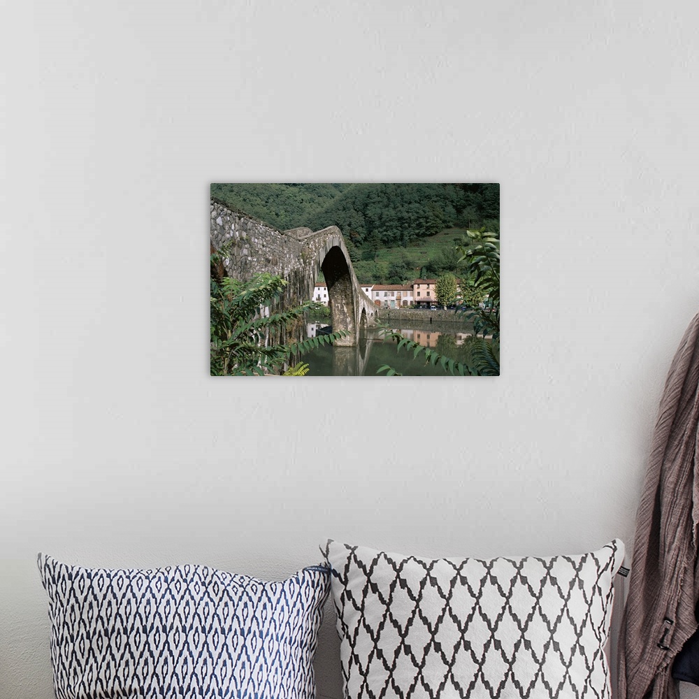 A bohemian room featuring Pont du Diable (Devil's Bridge), Borgo a Mozzano, Lucca, Tuscany, Italy