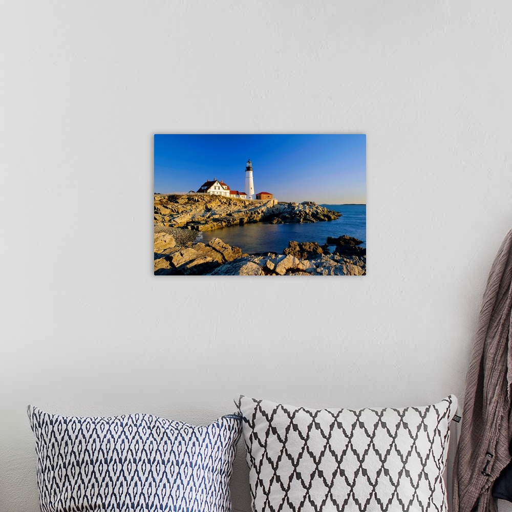 A bohemian room featuring Portland Head lighthouse, Cape Elizabeth, Maine, New England