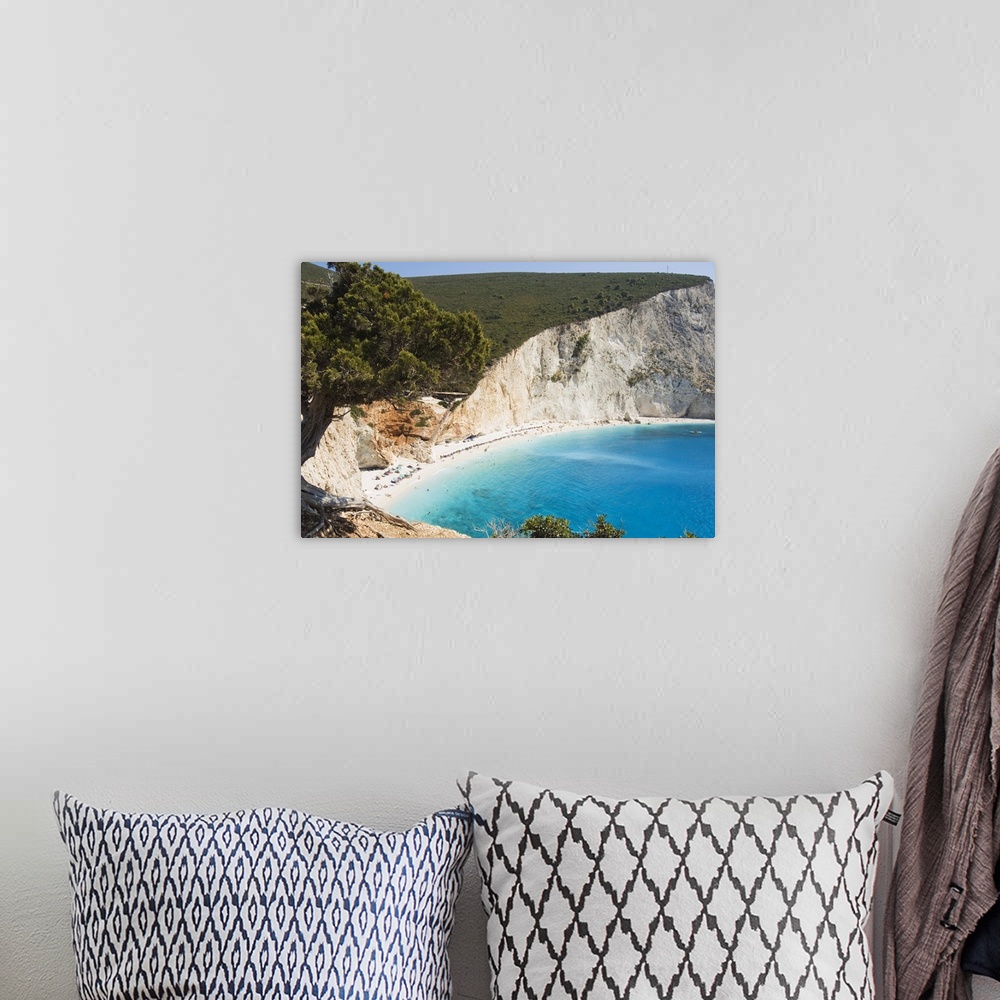 A bohemian room featuring Porto Katsiki beach, west coast of Lefkada Ionian Islands, Greek Islands, Greece