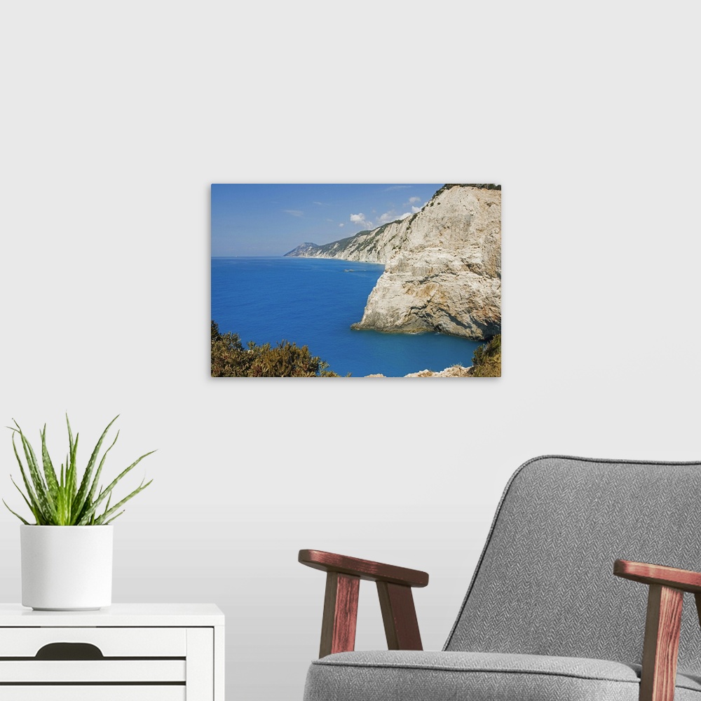 A modern room featuring Porto Katsiki beach, west coast of Lefkada Ionian Islands, Greek Islands, Greece