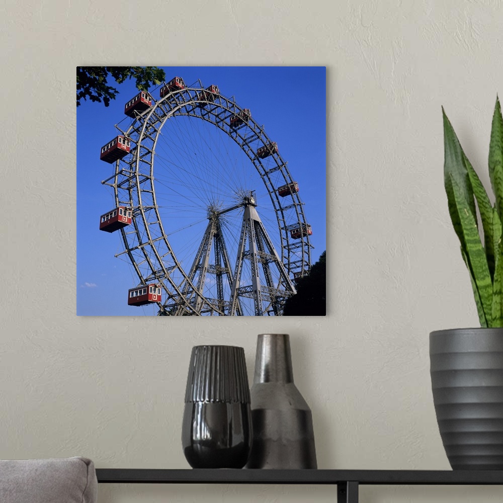 A modern room featuring Prater Ferris Wheel featured in film The Third Man, Vienna, Austria