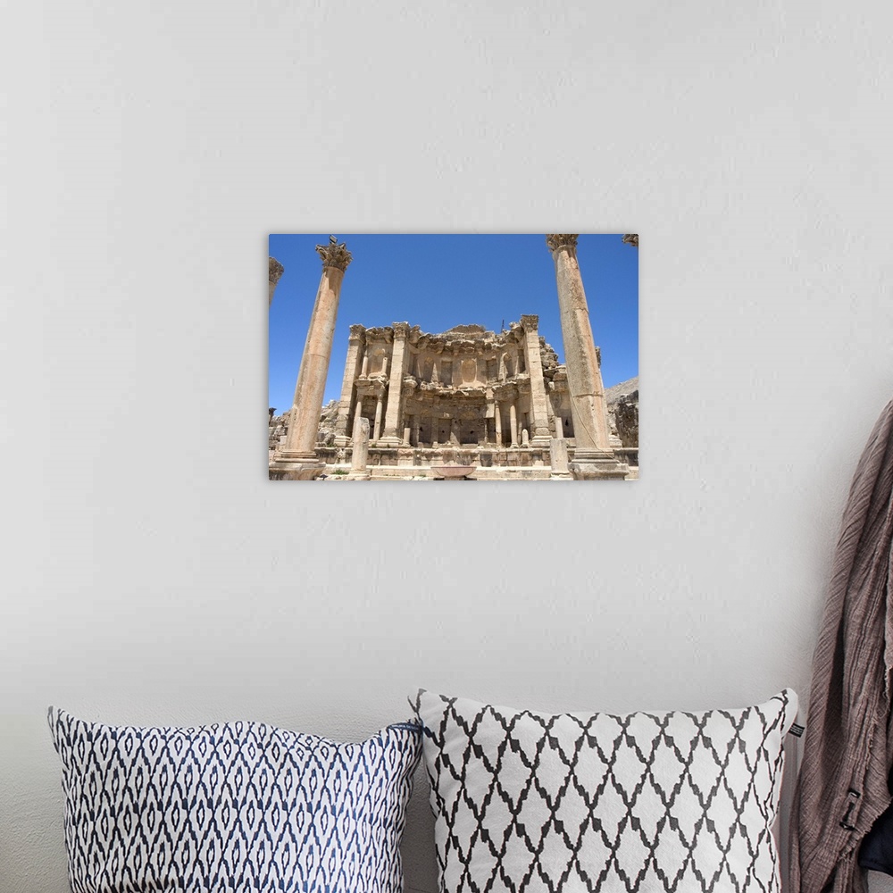 A bohemian room featuring Propylaeum, gateway to the Temple of Artemis, Roman city, Jerash, Jordan