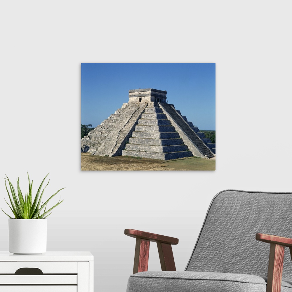 A modern room featuring Pyramid at Chichen Itza, Mexico, North America