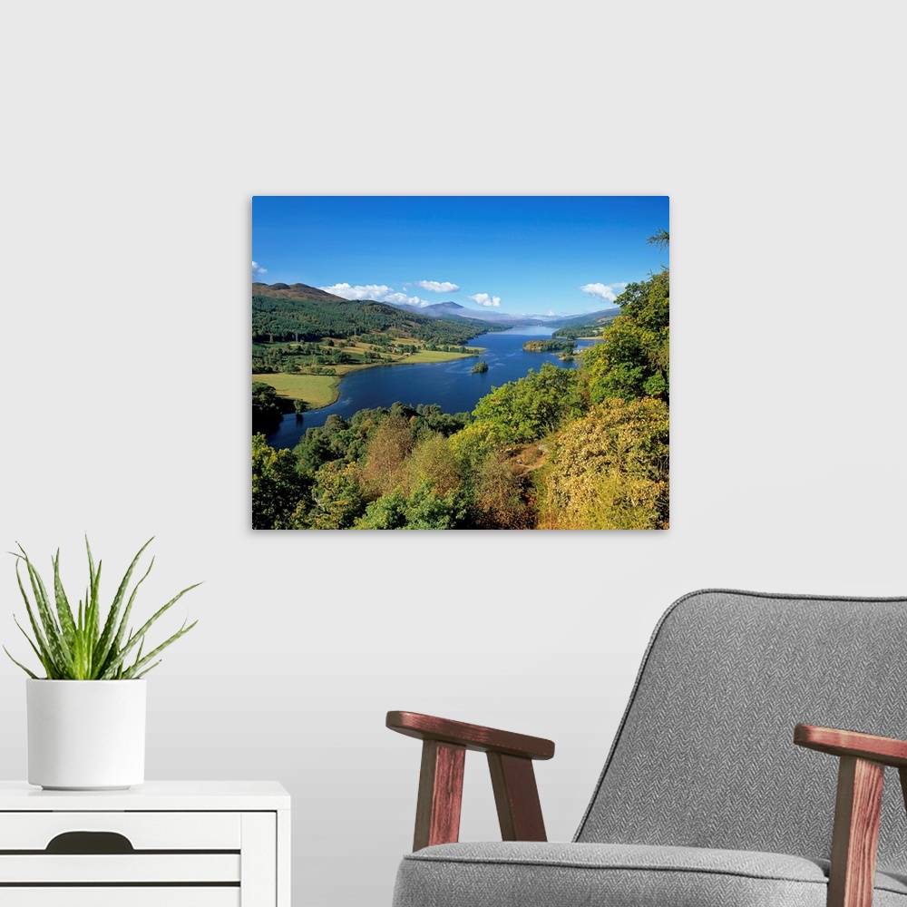 A modern room featuring Queen's View, famous viewpoint over Loch Tummel, Perth and Kinross, Scotland