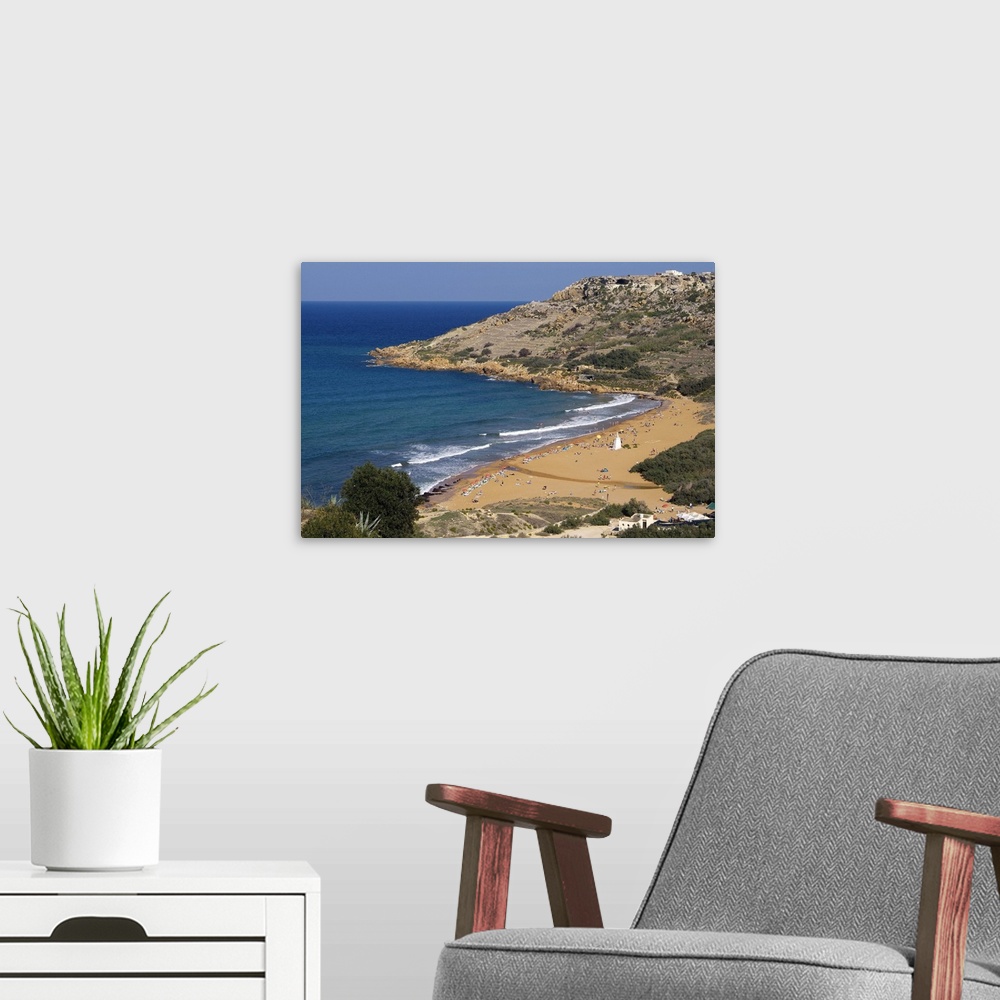 A modern room featuring Ramla Bay, Gozo, Malta, Mediterranean, Europe