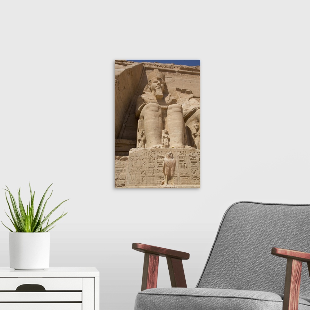 A modern room featuring Ramses II statue, Ramses II Temple, UNESCO World Heritage Site, Abu Simbel, Nubia, Egypt, North A...