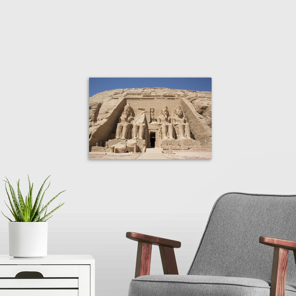 A modern room featuring Ramses II Temple, UNESCO World Heritage Site, Abu Simbel, Nubia, Egypt, North Africa, Africa