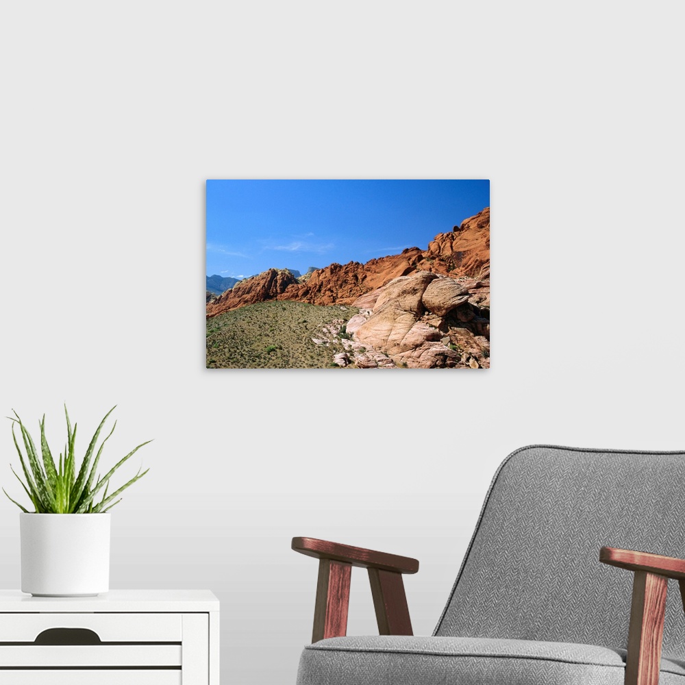 A modern room featuring Red Rock Canyon, Spring Mountains, Mojave Desert, near Las Vegas, Nevada