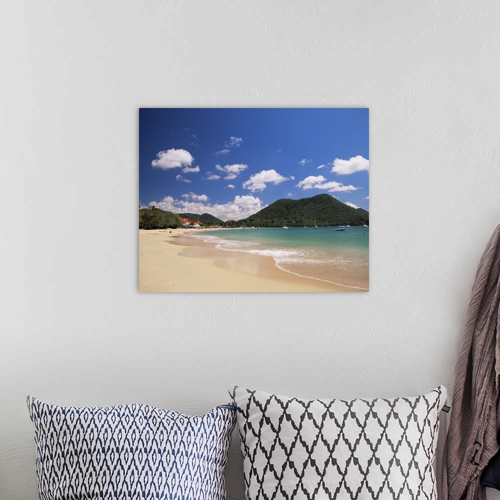 A bohemian room featuring Reduit beach, Rodney Bay, St. Lucia, Windward Islands, West Indies, Caribbean