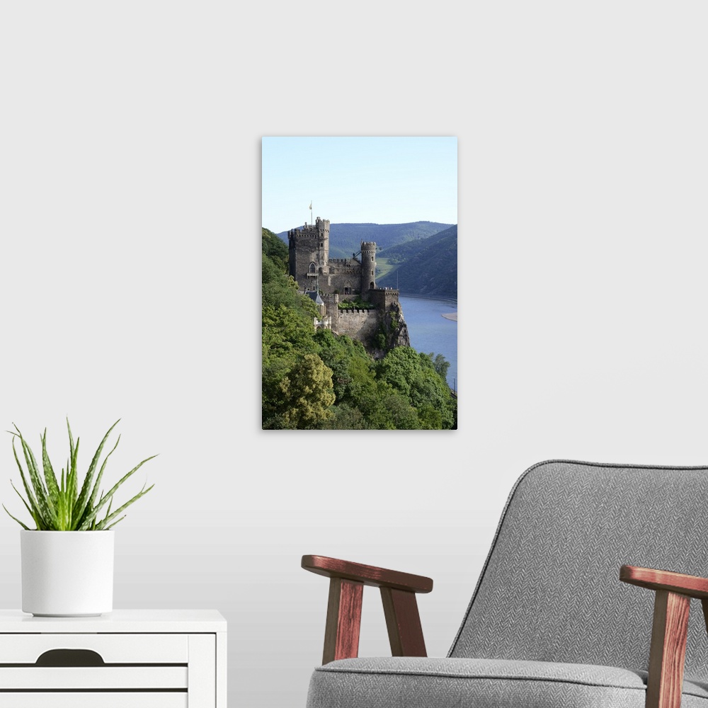 A modern room featuring Rheinstein Castle, Rhine Valley, Rhineland-Palatinate, Germany